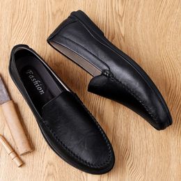 Dress Shoes Italian Leather Mens Casual Luxury Summer Men Loafers Driving Moccasins Male Comfortable Light Slip On Boat Man 231218