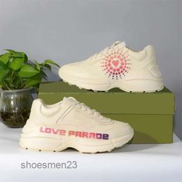 Multicolor Strawberry Size Shoes Luxury Designer Men Women Trainers Platform Sneaker Sneakers Mouse Mouth Shoe Brand Rhyton 35-46 Casual M63j