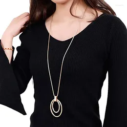 Choker Trend Elegant Jewelry Crystal Circle Pendant Necklace Golden Color Unquie Women Fashion Wholesale