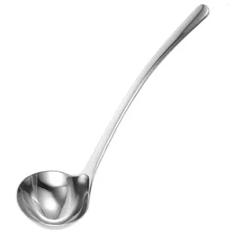 Spoons Stainless Steel Ladle Long Handle Soup Spoon Large Serving Chef For Cooking Stirring Silver
