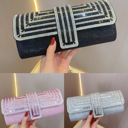 Three Discount Dinner Bag Evening Clutch Purse For Women Luxury Diamond Chain Shoulder Bag Factory Direct Sales Stick Diamond FMT-4090