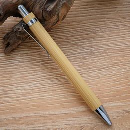 50Pcs Bamboo Wood Ballpoint Pen Signature 1.0mm Nib Business Office School Stationery