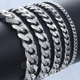 Bangle Bracelet for Men Women Curb Cuban Link Chain Stainless Steel Mens Womens Bracelets Chains Davieslee Jewellery for Men DLKBM05 231216