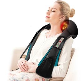 Massaging Neck Pillowws 3D kneading Shiatsu Cervical Back Neck Massager Shawl Electric Roller Heat Device Manual China Home Car Shoulder Massage Machine 231218