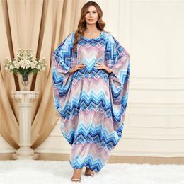 Ethnic Clothing Eid Mubarak Muslim Women Robes Abaya Loose Maxi Dress Turkey Ramadan Islam Kaftan Batwing Sleeve Gown Dubai Caftan Robe