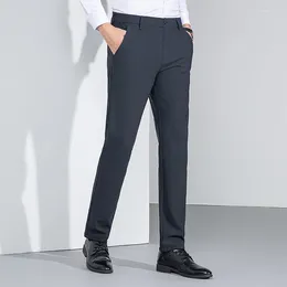 Men's Suits Men Elegant Suit Pant Black Blue Grey Business Casual Trousers Nylon Spandex Blended Fabric Comfy Office Work Pants Smart