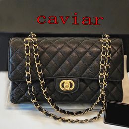 Women Designer Bag Luxurys bag Hand bag Designers Cross Bodg Woman Caviar Gold Silver Chain Leather C Double Letter Plain Colour Flap Shopping Shoulder Bags Lady bags