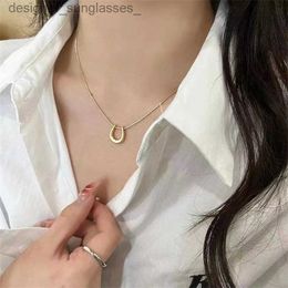 Pendant Necklaces 316L Stainless Steel U-Shed Horseshoe Pendant Simple Chain Ladies Necklace Fashion Exquisite Jewelry SAN312L231218