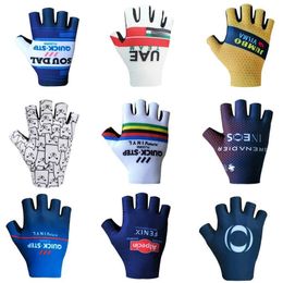 Gloves Sports Gloves Pro Team 2022 Breathable Cycling Gloves UAE ITALY Road Bike Gloves Men Sports Half Finger Anti Slip MTB Bicycle Glov