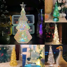 New Christmas Toy Supplies 1pc Christmas Tree Glass Night Light for Home Xmas Romantic Holiday Atmosphere Arbol De Navidad Ornament LED New Year Decoration