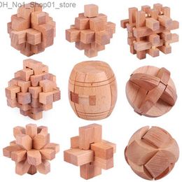 Sorting Nesting Stacking toys 9PCS Kong Minglock Ming Luban Lock Older Children Chinese Mind Game China Traditional Teaser Toy Kids IQ Funny Q231218