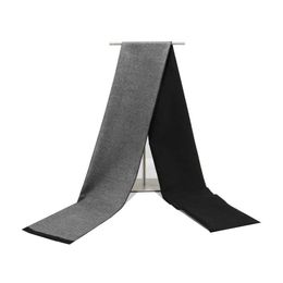 Scarves High quality cashmere Solid Grey black Navy men's boutique plaid striped scarfs patchwork Colour 30x180cm wholesale retailL231218