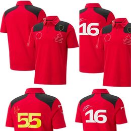 Apparel 2023 New Tshirt Formula 1 Red Team Tshirt Polo Shirts Driver 16 No. 55 Racing Tshirts Summer Men's Women's T Shirt