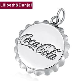 Necklaces Women Men Pendant 100% Real Sterling Sier Creative Bottle Cap Letter Necklace Pendant Jewelry Joyas De Plata 2019 P25