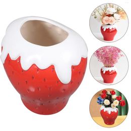 Vases Table Centrepieces Strawberry Vase Style Shape Ceramic Tabletop Flower Vessel Container