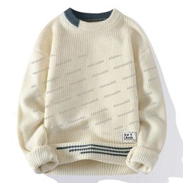 Мужские свитера, мужские винтажные свитера с круглым вырезом, мужской вязаный пуловер, свободный Haruku, ретро, разноцветные 231216