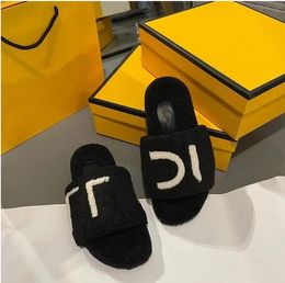 2024NEW Designers Winter Luxurys Women wool Slippers fur Fluffy Furry Warm letters Sandals Comfortable logo embroidery Flip Flop Soft Fluffy shoes