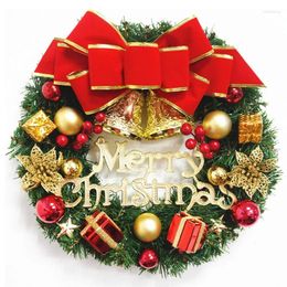 Decorative Flowers Merry Christmas Wreath Pine Cone Hanging Artificial Flower Ornament Creative Home Party Decoration For Year Navidad