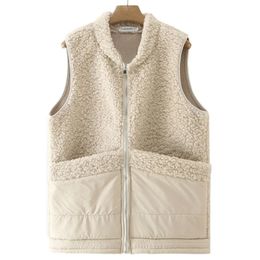 Women's Vests Autumn and Winter Top for Middle Old Age Lamb Fleece Vest Wearing Over the Shoulder Young Mom Thickened Tank 231218