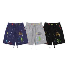 Men's and women's casual sports shorts Galler shorts Designer color inkjet hand painted French classic print mesh sport pull ropeS-XL