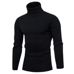 Mens Hoodies Sweatshirts Autumn Winter Turtleneck Sweater Men Solid Colour Casual Wool Knitted Pullovers Slim Fit Pullover Clothing 231218