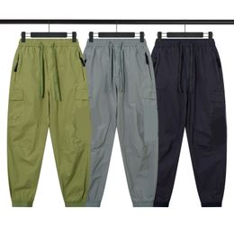 Designer high-quality spring and autumn tooling casual thin pants men's pants blue green gray three colors optional