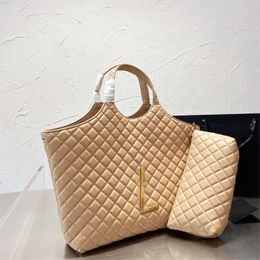 Fashion Tote Bag Designer Bag Genuine Leather Shopping Bag Large Handbag with Chain Coin Wallet Diamond Lattice Large Capacity Beach bag