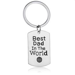 12 Pcs Lot Dad In The World Charm Keychain Family Men Son Daughter Father 'S Day Gift Key Ring Papa Daddy Car Keyring Je2990