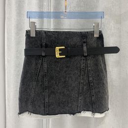 Dress Designer Womens Skirt New Fashion Luxury Letters Irregular Hairy Edge Denim Skirts Clothing