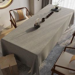 Table Cloth Chinese Classical Cotton Linen Tablecloth Fabric Waterproof Tea Solid Colour Tablecl