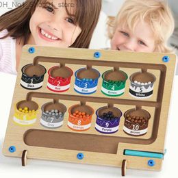 Sorting Nesting Stacking toys Magnetic Color and Number Maze Wooden Magnet Puzzles Board Kids Activities Counting Matching Games Montessori Q231219