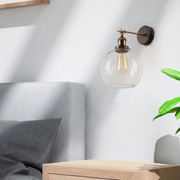 Wall Lamp Industrial Vintage Modern Edison Light Sconce E27 Lighting Direction Glass Lampshade For Bedroom Loft Living Room