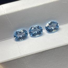 Loose Gemstones Meisidian Oval Cut 10x12mm 6 Carat Original Natural Sky Blue Topaz Stone Earring Making