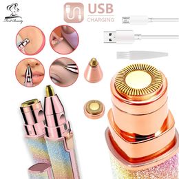 Eyebrow Trimmer Electric Painless Hair Remover Rechargeable Lady Shaver Eyebrow Shaper Leg Armpit Bikini Trimmer 2 IN 1 Women Epilator 231216