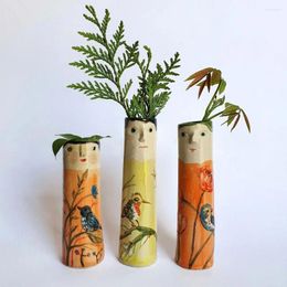 Vases Bohemian Spring Family Bud Character Hand Painted Style Living Room Home Decor