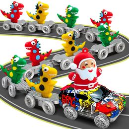 Electric RC Car Dinosaur Toys Create A World Road Race Flexible Track Santa Claus for 3 4 5 6 Year Up Old Boy Girls Gift 231218