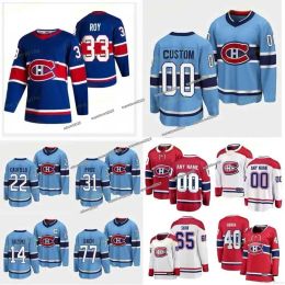 Canadiens 2022-23 Reverse Retro Men Hockey Jerseys Montreals Sean Monahan Juraj Slafkovsky Nick Suzuki Xhekaj Cole Caufield Brendan Gallaghe