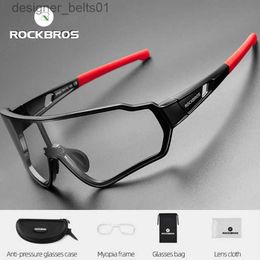 Sunglasses ROCKBROS UV400 Photochromic Cycling Glasses Sports Eyewear Bicycle Glasses Men Bike Sunglasses Women MTB Road Cycling GogglesL231218