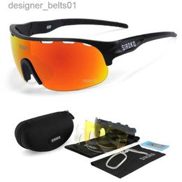 Sunglasses 4 Lens Bike Glasses UV400 Protection Outdoor Bicycle Racing Sports Sunglasses Polarised Men Women Cycling Travelling EyewearL231218