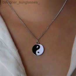 Pendant Necklaces Fashion Personality Yin Yang Ba Gua Taichi Pendant Necklace For Women Men Jewelry Punk Chain Necklaces Bijoux Collares ColarL231218