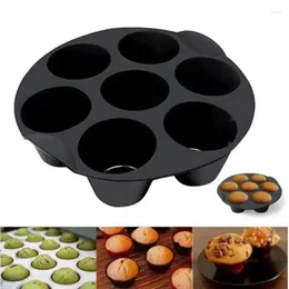 Baking Moulds Air Frying Pan Accessories Silicone Cake Mold 7-hole Tools Muffin Cupcake Food Grade Tool