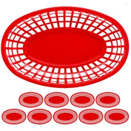 Plates 10 Pcs Chips Snack Basket Catering Tray Picnic Holder Decor Bread Container For Fruit Plastic