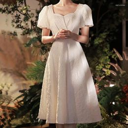 Party Dresses DongCMY White Dress Satin Engagement Elegant French Light Wedding Bridesmaids Usually Can Wear Cocktail For Women 2023