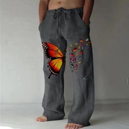 Pants 6 Foam Pants for Man Star Apparel Mens Fashion Casual Printed Linen Pocket Lace Up Pants Large Size Pants