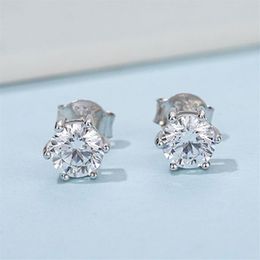 925 Silver 0 5 carat D Color Moissanite Earrings Brilliant Cut Round Moissanite Diamond Stud Earrings for Women Classic Jewelry CX295H