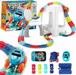 Sorting Nesting Stacking toys 2023 New Zero Gravity Car Track Set Race Track Toys for Kids with LED Light-Up Race Car Flexible Magic Race Car Track Toys Gifts Q231218