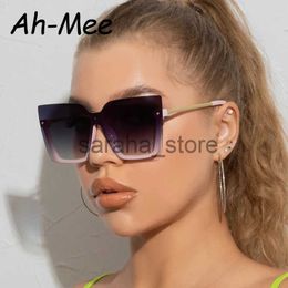 Sunglasses Oversized Square Sunglasses Women New Vintage Shades Brand Design Retro Big Sun Glasses UV400 Fashion Rimless Eyewear Female J231218