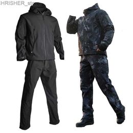 Tactical Jackets Airsoft Hunting Suit Tactical Jackets Man Soft Shell Camo Camping Combat Uniform Army Hunting Outfit Men Pants Military ClothingL231218