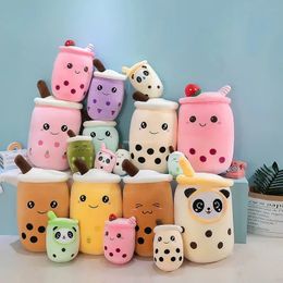 Bubble Tea Cup Plush Toys Kawaii Fruit Milk Tea Design Kids Stuffed Doll Soft Pillow Cushion Birthday Gift for Girl Friend