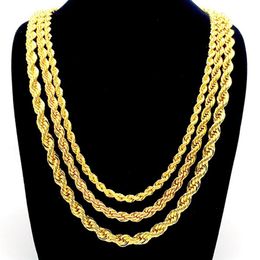 Rope Chain Necklace 18k Yellow Gold Filled ed Knot Chain 3mm 5mm 7mm Wide2742